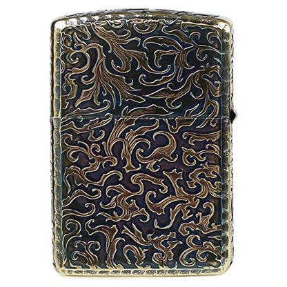 ZIPPO ジッポ― オイルライター ジッポ ゴールド アーマー 唐草 鯉 5面加工 ブラス