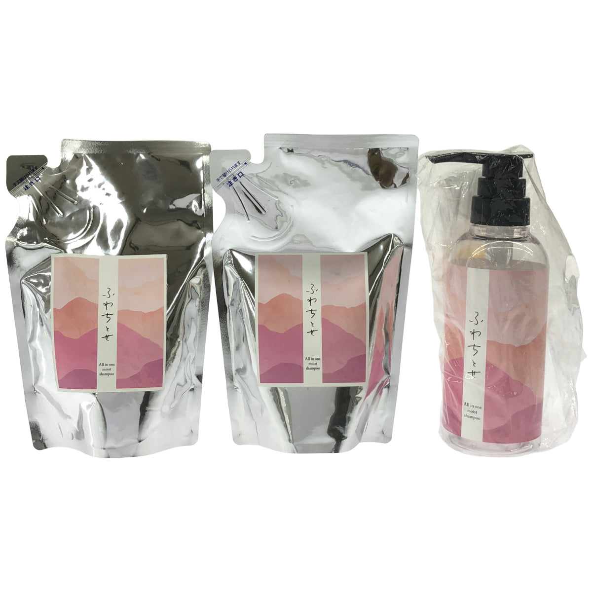Z000 ふわちとせ シャンプー 詰め替え用 300mL 2個 & 専用ボトル 計3個セット　ラスト1点！