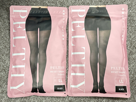 C834 K PELTHY reset shape tights ペルシー リセットシェイプタイツ ブラック LLサイズ 2個セット