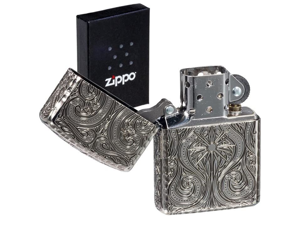 ZIPPO ジッポ― オイルライター ジッポ ラグジュアリー アラベスク 5面加工 ニッケルイブシ