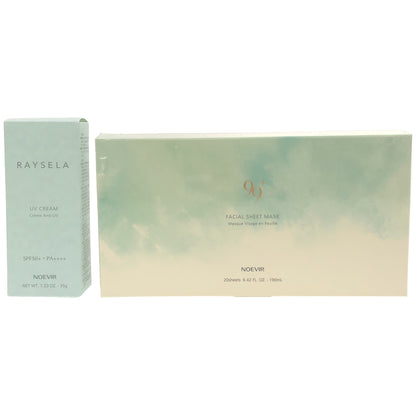 Z000 ノエビア 99プラス フェイシァルシートマスク 20枚入(190mL) & レイセラ UVクリーム 35g 2個セット