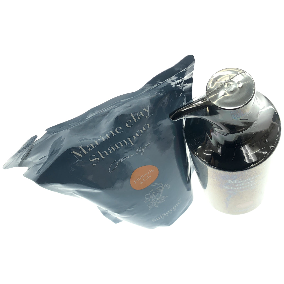 Z000 SuiSavon 沖縄産マリンクレイシャンプー(クリームタイプ) 400mL & 詰め替え用 400mL 2点セット　ラスト1点！
