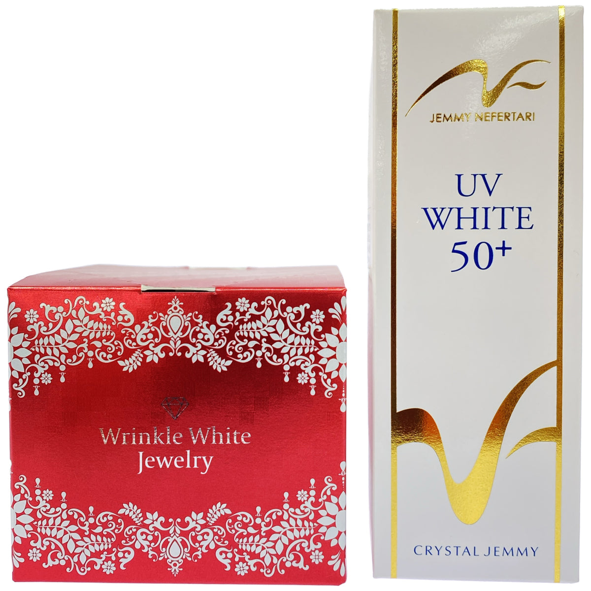 Z000 ジェミーネフェルタリ 薬用UVホワイト50+ 30g & チェンジ カオリホワイト リンクルホワイトジュエリーWPP 50g 計2個セット　ラスト1点！