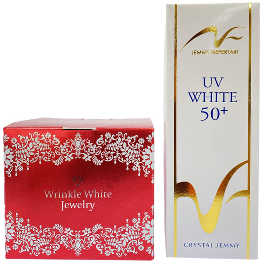Z000 ジェミーネフェルタリ 薬用UVホワイト50+ 30g & チェンジ カオリホワイト リンクルホワイトジュエリーWPP 50g 計2個セット　ラスト1点！