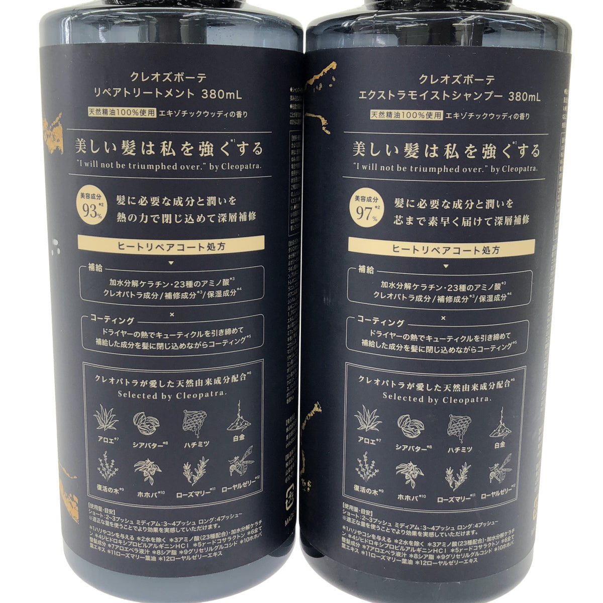 Z000 クレオズボーテ リペアトリートメント 380mL & エクストラモイストシャンプー 380mL 計2本セット　ラスト1点！