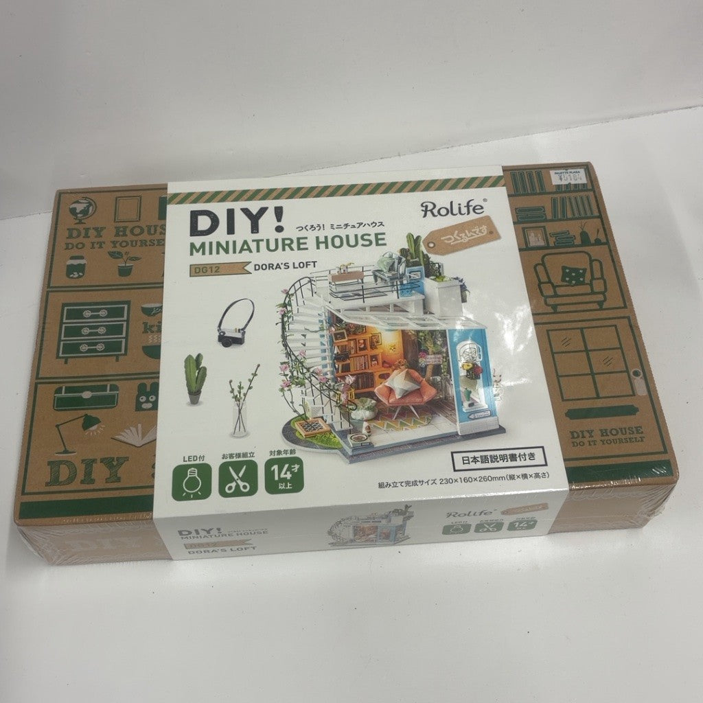 CGP1 つくるんです®【日本語説明書付】 Robotime DIY！つくろう！ミニチュアハウス ドールハウス DG12 DORA'S LOFT  ルーフトップ
