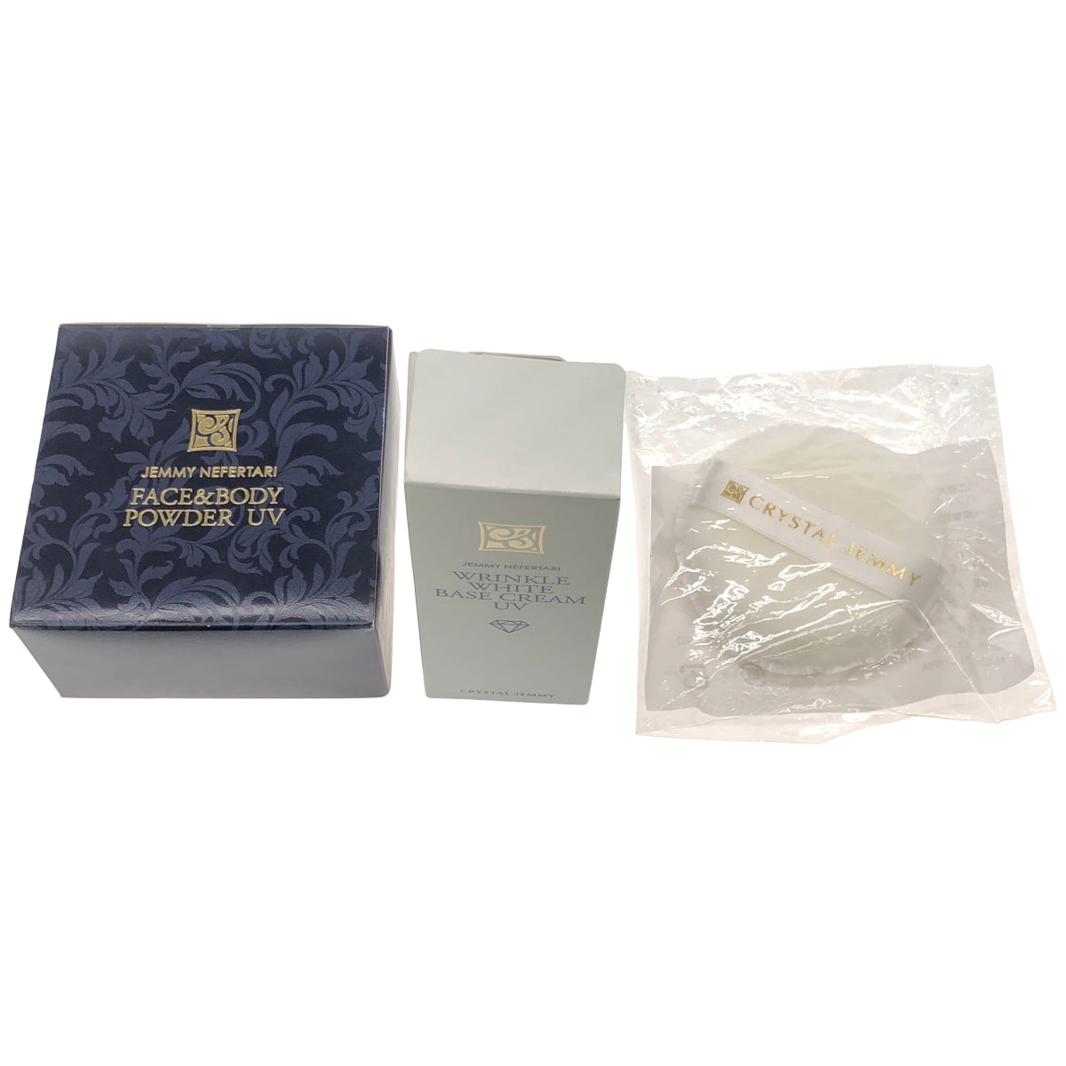 Z000 ジェミーネフェルタリ フェイス&ボディパウダーUV 17g & リンクルホワイト ベースクリームUV 25g & パフ 3個セット