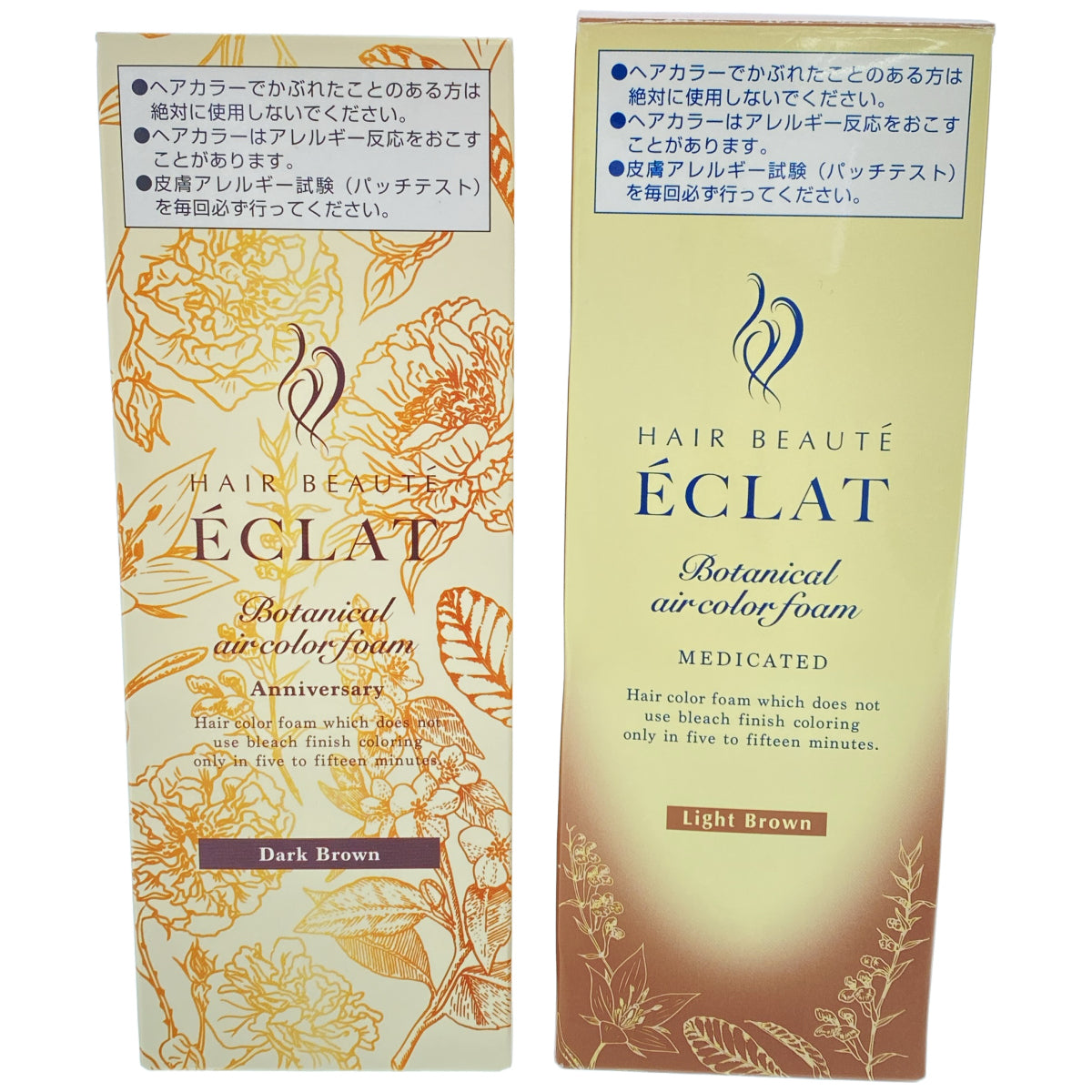Z000 ヘアボーテ エクラ ボタニカル エアカラーフォーム EX ダークブラウン 80g & ライトブラウン 80g 2点セット　ラスト1点！