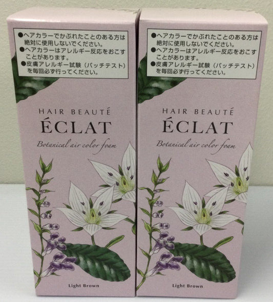C461 【訳あり特価】ヘアボーテ エクラ ボタニカル エアカラーフォーム ライトブラウン 泡タイプ 白髪用 80g 2個セット