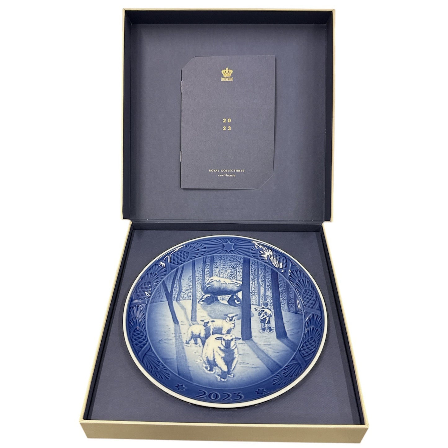 CH97 D ROYAL COPENHAGEN ロイヤルコペンハーゲン イヤープレート 2023年版 CHRISTMAS TIME IN THE FOREST ブルー