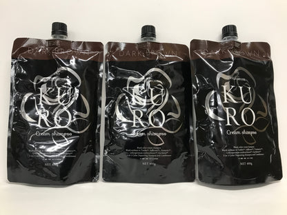 C473 ★VALANROSE バランローズ クロクリームシャンプー ヘアケア 白髪染め オールインワンダークブラウン 400g 3個セット