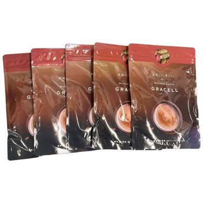 CS93 ★ K GRACELL COCOA グレイセル ウェルネスココア 美容 MCT 酵素 乳酸菌 100g 5袋セット●賞味期限：2026/07～【3】