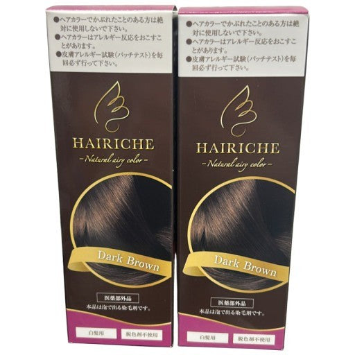 C15U ヘアリシェ ナチュラルエアリーカラー ダークブラウン 60g 2個セット