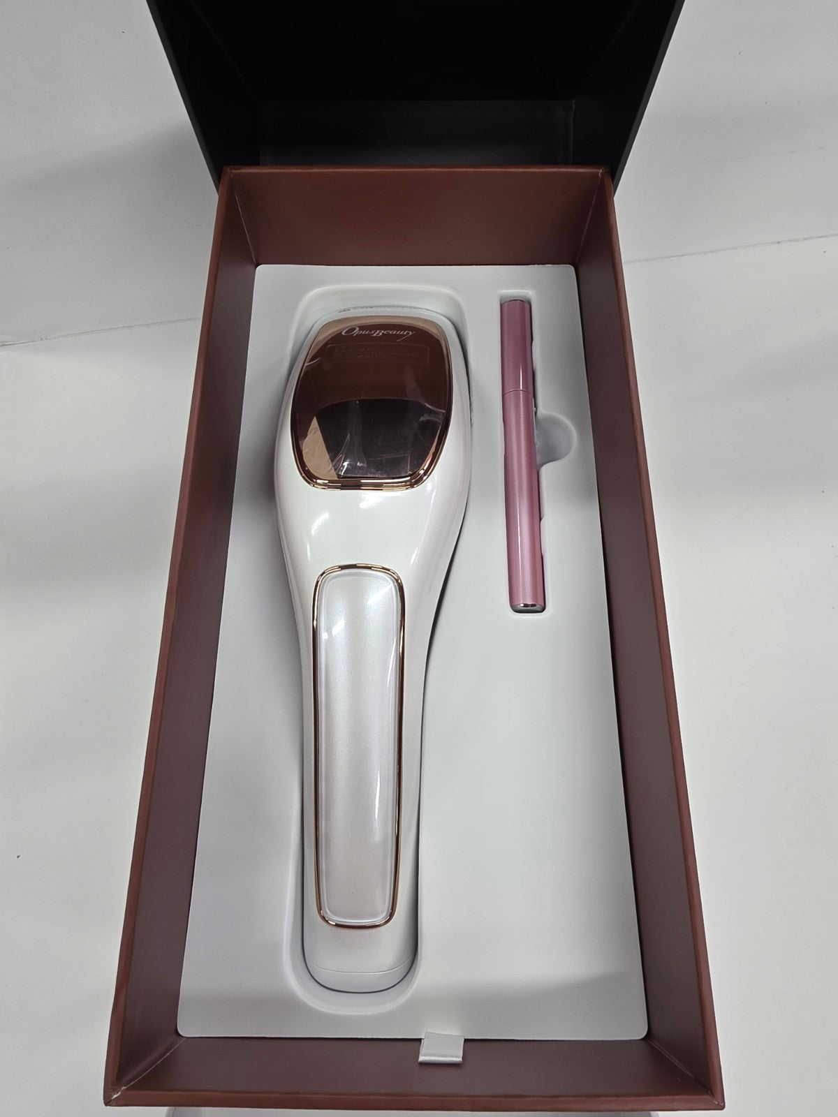 CU23 OPUS BEAUTY 03（オーパスビューティ ゼロスリー） 家庭用脱毛器 アイスクール脱毛 冷却 THRシステム オート照射 キッズ脱毛 (ピュアホワイト×ローズゴールド)