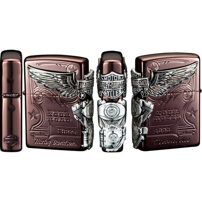 ZIPPO ハーレーダビッドソン 日本限定モデル 3面加工 チタンコーティング HDP-49