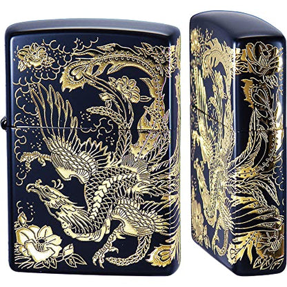 ZIPPO 鳳凰 黒金 両面加工