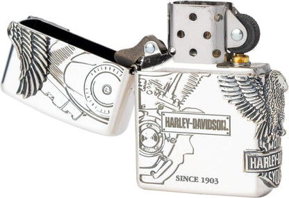 ZIPPO(ジッポー) ライター ハーレーダビッドソン フリントセット 3面加工 いぶし仕上げ シルバー HDP-03