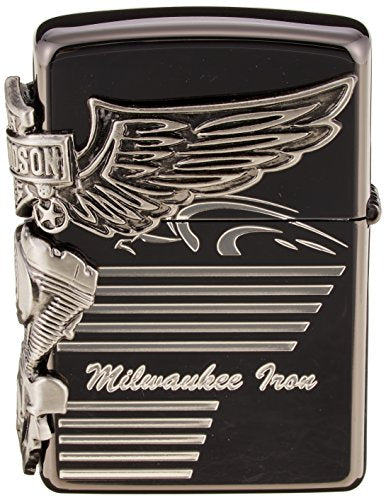 ZIPPO ジッポー ライター ハーレーダビッドソン 日本限定 3面連続加工 イオンコーティング ブラック×ニッケル HDP-25